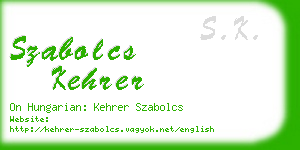 szabolcs kehrer business card